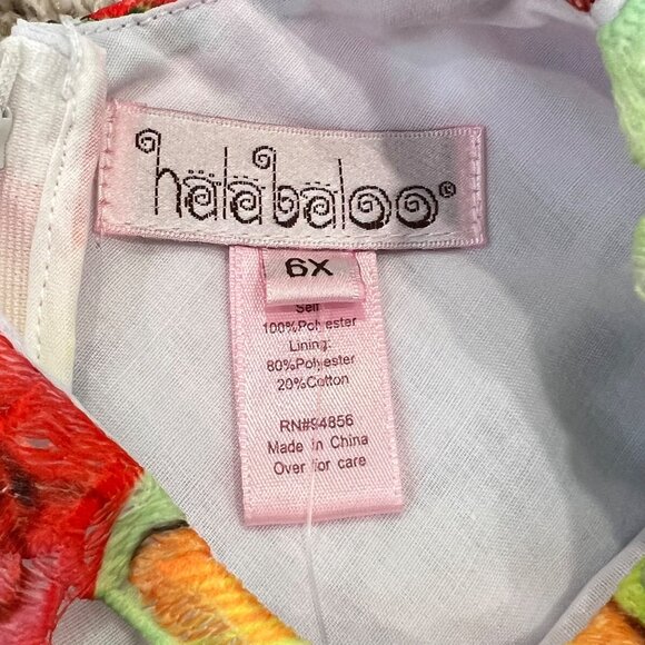 Halabaloo Girls Rainbow Floral Laser-Cut Dress 6X Polyester Cotton Blend Bow Acc - Picture 4 of 6